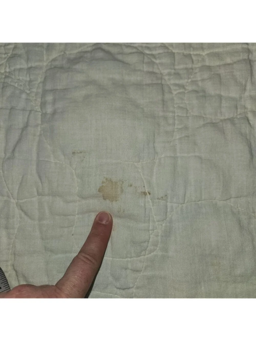 VTG Quilted Blanket 40x47 International Children Handmade ? FLAWS SPOTS AS IS